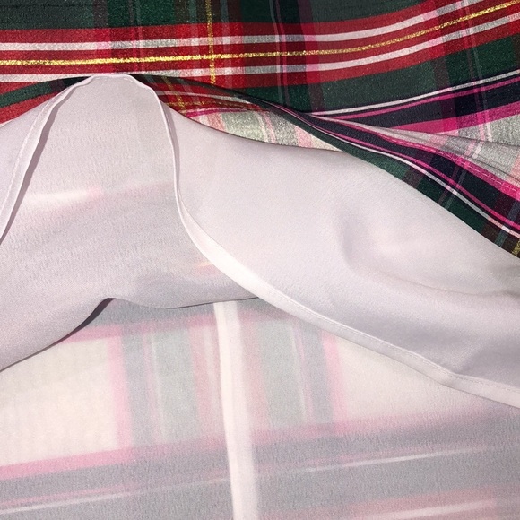 Crown & Ivy XLarge pink & green plaid preppy top - Picture 4 of 5